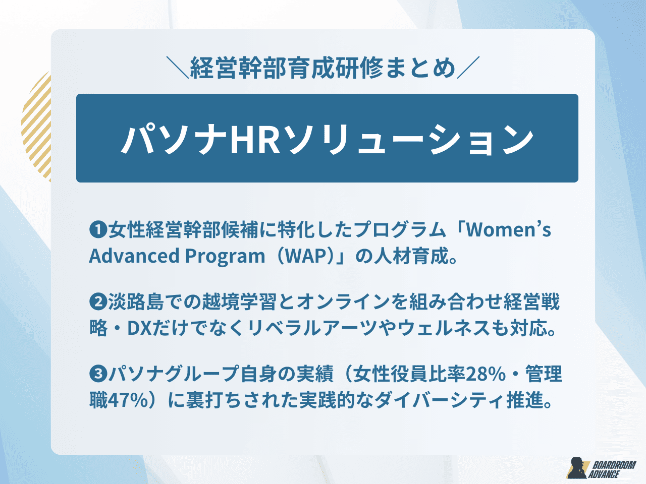 パソナHRソリューションの総合的な人材育成サービスと経営幹部研修のサムネイル画像